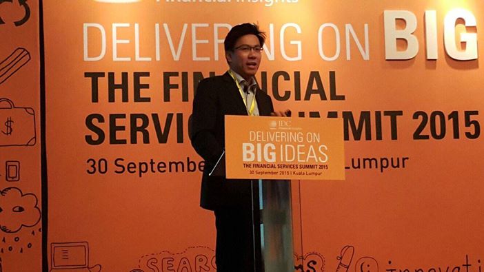 Kenny Thing, Patron member of CMO Asia, Member of Advisory at World Brand Congress, CMO at Manulife Insurance Berhad, sharing about BookDoc with audience at The Financial Service Summit 2015