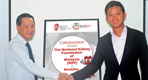 NKF CEO, Mr Chua Hong Wee (left) and BookDoc CEO, Dato Chevy Beh