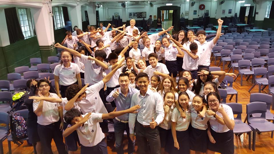 Team building event with students of King George V in Hong Kong