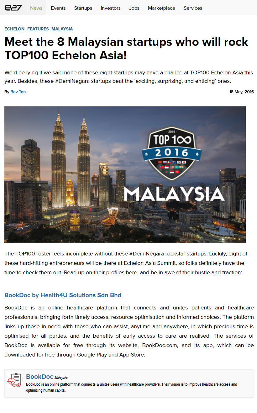 Meet the 8 Malaysian startups who will rock TOP100 Echelon Asia!