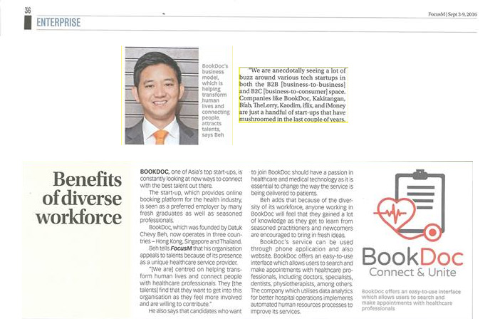BookDoc honoured to be on Focus Malaysia