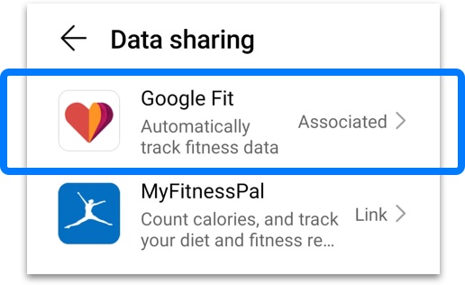 Sync google fit store with huawei health